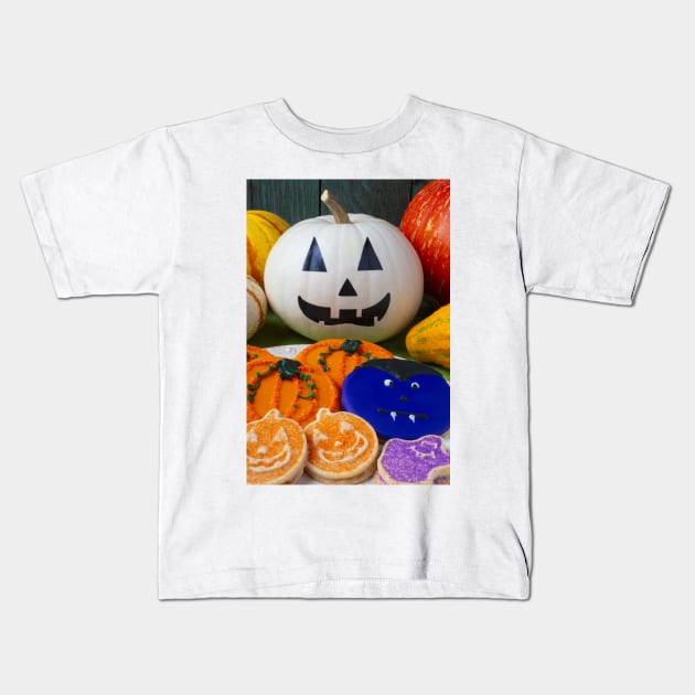 Halloween Pumpkins And Cookies Kids T-Shirt by photogarry